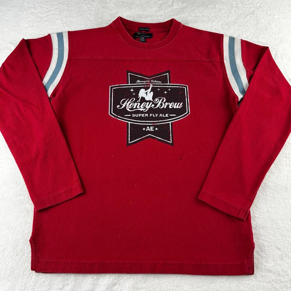American Eagle Vintage Y2K Honey Brew Graphic Long Sleeve Shirt Men's SZ Medium
